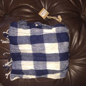 Blue and White Checkered Scarf